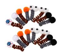 WOONEKY 16 Pièces Halloween Cat Plush Spring Toys Interactive Spiral Coil Balls for Teething Hunting and Self-Play Kittens