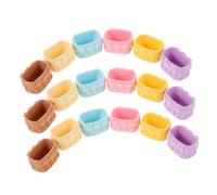 WOONEKY 18 Pcs Miniature Woven Basket Set for Dollhouse Fairy Garden Decor Mini Picnic Bread Fruit Storage Bins Craft Accessories for DIY Kitchen and Play