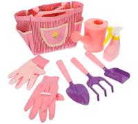 WOONEKY 1Ensemble Jardinage pour Garçon Fille Kit Outils Bouilloire Arrosage Pelle Râteau et Sac de Rangement Éducatif pour Explorer Nature et Créativité