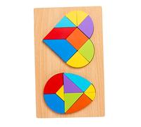 WOONEKY 1Ensemble Puzzle Bois Forme de Coeur Éducatif Tangram pour Garçon Fille de Jeu de Jigsaw Bois pour Développement Cognitif et Créativité