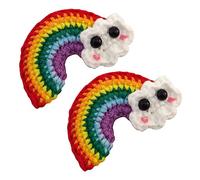 WOONEKY 1paire Hand Knitted Rainbow Hair Clips for Kids Bright and Distinctive Hairpins