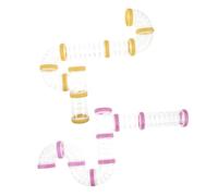 WOONEKY 2 Ensembles Hamster Tubes Transparent Modular Tunnel Kit for Small Pets Chew-Resistant External Pipes for Mouse Hamster Gerbil Playground and Exercise