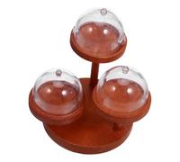 WOONEKY 2 Ensembles Support Miniature pour Desserts Niveaux Bois avec Cloche Plastique pour Maison de Poupée pour Mini Gâteaux et Friandises