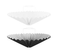 WOONEKY 2 Pièces Abat-jour Plié Tissu pour Lampe de Table Style Parapluie Noir et Blanc Compatible Lampe de Chevet et Lampadaire Lot
