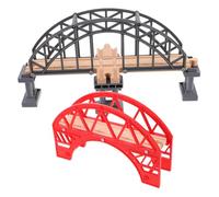 WOONEKY 2 pièces Accessoires Modélisme Ferroviaire Ponts Bois pour Jouets Train Ponts Robustes et Créatifs pour Voie Ferrée Jeu Educatif DIY pour Garçon Fille