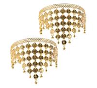 WOONEKY 2 Pièces Bandeau de Danse pour Femmes Chaîne de Cheveux avec Métalliques Accessoire de Danse pour Belly Dance et Décoration Tête Fashion