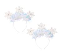 WOONEKY 2 pièces Bandeau Décoratif Léger et Confortable Accessoire de Noël Unique pour Fêtes Carnaval et Cosplay Lot 2 pcs Blanc