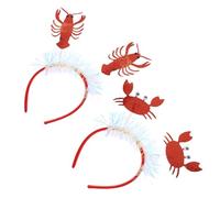 WOONEKY 2 pièces Bandeaux de Fête Créatifs Crustacés Homard et Crabe Accessoires Cheveux Marins Unisexe et Confortable pour Costumées