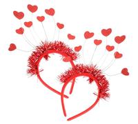 WOONEKY 2 pièces Bandeaux Valentine Rouge avec Cœurs Accessoires de Fête pour Mariage Anniversaire et Saint Valentin Confortables et Durables