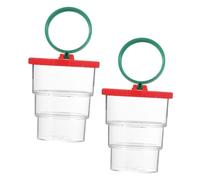 WOONEKY 2 pièces Boîte Observation Insectes Rouge Résistante pour Garçon Fille Kit Exploration Scientifique Extérieur avec Loupe Intégrée Facile à Ouvrir et Fermer Apprentissage Pratique