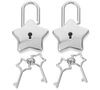 WOONEKY 2 pièces Cadenas Étoile Petit Format avec Clés pour Journal Intime Serrure Décorative DIY pour Femmes Lot