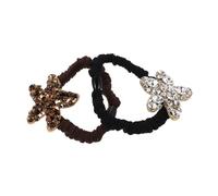 WOONEKY 2 Pièces Hair Ties With Rhinestone Sea Star Charm High Elasticity Ponytail Holders For Women Stretchy Hair Ropes For Beach Parties And Weddings