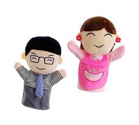 WOONEKY 2 Pièces Marionnettes à Main Peluche de Poupées Familiales pour Jeu de Rôle pour Histoires et Interactions Éducatifs Doux et Sûr