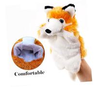 WOONEKY 2 pièces Marionnettes à Main Renard Peluche Douce Bouche Mobile Jeu de Rôle Créatif pour Garçon Fille Garçons et Filles Éducatif pour Anniversaire et Fête
