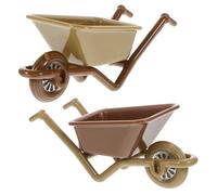 WOONEKY 2 pièces Miniature Garden Cart Models Mini Farm Trolley Ornaments for Tabletop and Landscape Decoration Realistic Cart Model for Miniature Fairy Garden and Couleur Aléatoire