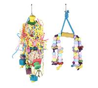 WOONEKY 2 pièces Mordre pour Perroquet avec Design Suspendu Créatif pour Oiseaux Accessoires de Jeu pour Animaux de Compagnie Couleurs Aléatoires Couleur Aléatoire Couleur Aléatoire