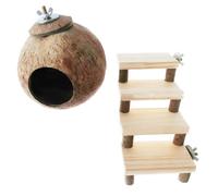 WOONEKY 2 pièces Nid en Coque Naturelle pour Hamster à Mâcher Bois Naturel pour Petits Rongeurs et Compact Accessoire de Jeu et Repos