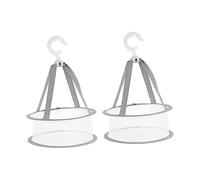 WOONEKY 2 pièces Panier de Séchage Suspendu pour Éponges et Pinceaux de Maquillage Filet de Séchage Simple Couche Gris Organiseur et Respirant pour Outils Cosmétiques