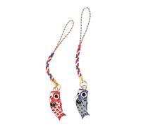 WOONEKY 2 Pièces Pendentif Porte-clés Carpe Japonaise Sangle Pour Téléphone Ou Sacoche Breloque Drapeaux De Carpe Unique Lot