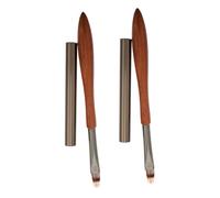 WOONEKY 2 Pièces Pinceau à Ongles Bois de Outils de Nail Art pour Dégradés Naturels Pinceaux pour Gel et Vernis à Ongles Confort Optimal et Utilisation pour Salon et Maison