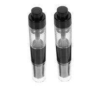 WOONEKY 2 pièces Pinceau Maquillage Réutilisable Brosse Pressée Visage Compacte Portable avec Flacon Rechargeable pour Fond de Teint Blush et