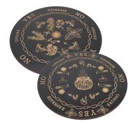 WOONEKY 2 pièces Planche de Divination Bois avec Gravure Claire pour Wicca et Tarot Compacte pour Débutants et Décoration Mystique