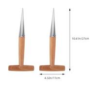 WOONEKY 2 pièces Plantoir à Main Jardinage Outil de Plantation avec Manche Bois Ergonomique Perforateur de Trou Précis pour Semis Bouturage et Ameublissement du Sol Accessoire Pratique