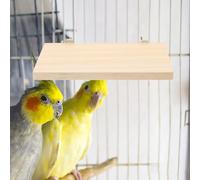 WOONEKY 2 pièces Plateforme Rectangulaire pour Perroquets Perchoir Décoratif Stable et Sûr Accessoire pour Cage Doiseaux pour Petits et Moyens Oiseaux et