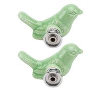 WOONEKY 2 pièces Poignée de Tiroir Céramique Européenne Moderne Bouton de Placard Single Hole Vert Olive Style Cartoon pour Armoire et Commode