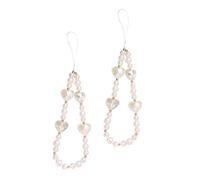 WOONEKY 2 pièces Porte Clés Perles Imitation pour Téléphones de Pendentifs Décoratifs Parfaits pour Personnaliser Accessoires Offrir