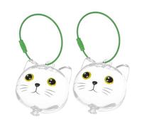 WOONEKY 2 pièces Porte-clés Transparent pour Poils de Chat Capsule de Rangement pour Souvenirs Animaux Collecteur de Poils Commémoratif avec Mousqueton Organisateur de Moustaches pour