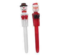 WOONEKY 2 Pièces Stylo à Bille Noël Interactif avec Fonction Boxe Design Père Noël et Bonhomme de Stylo Cadeau Créatif pour École Fête Danniversaire et Fournitures de Bureau