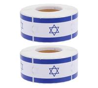 WOONEKY 2 Rouleaux D Étiquettes Drapeaux Pour Scrapbooking Autocollants Pour Agenda Autocollants Drapeau D'Israël Accessoires Pour Agenda Adhésifs Pour Journal