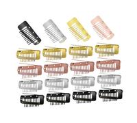 WOONEKY 20 pièces Clips à Perruque Multi Dents Fixation Stable pour Extensions Cheveux et Béret Femme Noir Marron Or