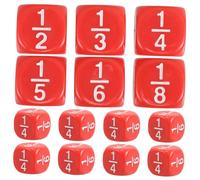 WOONEKY 20 Pièces Dés à Fractions Multi pour Garçon Fille Coins Arrondis Outils Pédagogiques pour Activités Mathématiques Classe