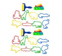 WOONEKY 20 pièces Kit de Moules DIY pour Pâte à Modeler Garçon Fille Moules Plastique Créatifs Animaux Jeu de Pâte Autodurcissante Accessoires de Modelage Amusants pour Couleur Aléatoire