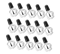 WOONEKY 20 pièces Lot de Flacons Vernis à Ongles Verre Transparent Forme Pentagonale Ergonomique avec Pinceau pour Rangement Maison et Mélange Nail Art DIY
