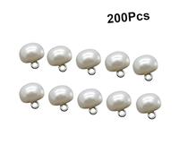 WOONEKY 200 pièces Boutons Champignon Abs Blanc Demi-rond Arrondi pour Couture DIY Accessoires Artisanat et Bijoux