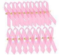 WOONEKY 200 pièces Rubans Roses Réutilisables avec Épingles Broches Sensibilisation Cancer Du Sein Accessoires pour Collecte de Fonds Octobre