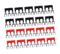 WOONEKY 20pièces Double Rangée Barettes De Nickelées Pour Bornier à Vis Cosses Électriques Polyvalentes Rouge Et Noir Connexions Durables Pour Tableaux Électriques