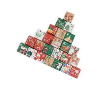 WOONEKY 24 Pièces Boîtes de Noël Papier pour Bonbons et Petits Lot de Boîtes Numérotées Calendrier de Lavent Décoratif pour Festif