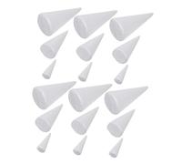 WOONEKY 24 Pièces Lot de Cônes de Mousse Blancs pour Bricolage Décorations de Noël DIY Matériaux et Durables pour Créations Enfantines et Décorations Festives