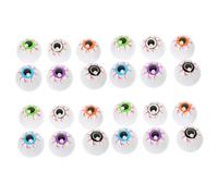 WOONEKY 24 Pièces Yeux Factices Halloween Colorés Creux Accessoires Déco Fête Fournitures Diy pour Sacs et Maisons Hantées