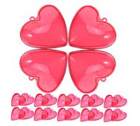 WOONEKY 25 Pièces Boîte Cadeau Forme Cœur Rouge Plastique Remplissable Conteneur Pour Bonbons et Bijoux Pour Fête Saint-valentin Décoration Suspendue et