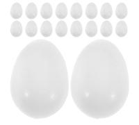 WOONEKY 25 Œufs Artificiels pour Perroquets Taille 6 en Plastique Blanc Résistant Œufs Factices Réalistes pour Nidification et Élevage D’Oiseaux Accessoires Réutilisables pour Loisirs