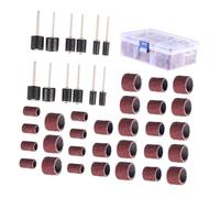 WOONEKY 252 pièces Bandes de Ponçage Cylindriques pour Outils Rotatifs Manchons Abrasifs Mandrin Tambour pour Ponçage Plastique Métal Kit Polissage Polyvalent