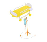 WOONEKY 2ensembles Set De Jouets De Médecin pour Lit Et Flacon De Perfusion Jeu De Rôle Maison De Poupée Activité Créative Et Ludique pour Petits Médecins