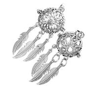 WOONEKY 2pcs Pendentifs Attrape-rêves en Alliage Argenté Soi-même, Contenant Diffuseur D'huiles Essentielles, Accessoires Résistants à L'usure pour Collier