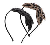 WOONEKY 2pièces Bandeau Strass Lot D'accessoires De Cheveux Vintage Décoration De Fête Coiffure Pour Cheveux De Gala