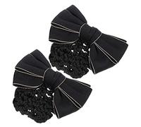 WOONEKY 2pièces Bow Snood Hair Clip De Coiffure Accessoire Élégant Pour Chignon Classique Noir